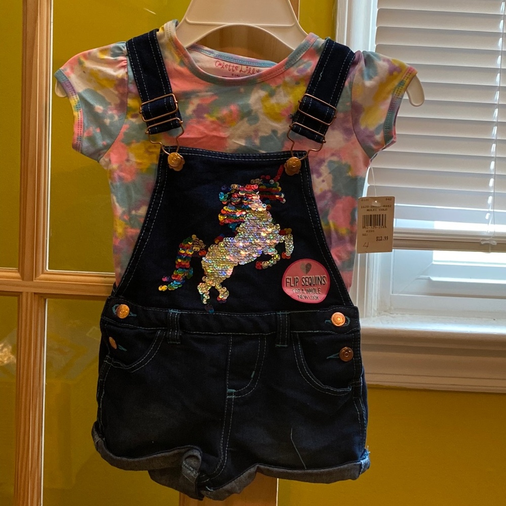 Colette Lily Girls Overall Shorts set